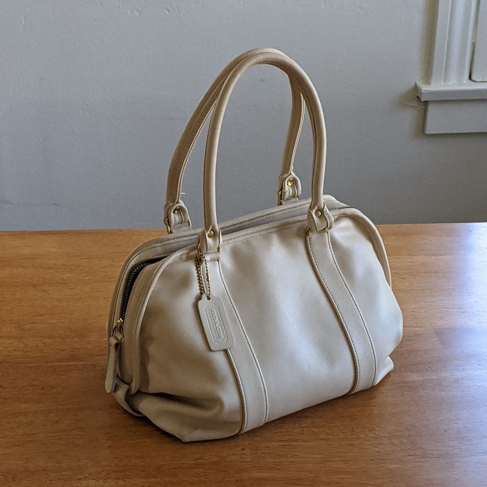 RARE 90s Vintage Coach Soft Satchel 4055 in BONE